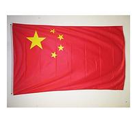 AZ FLAG - Drapeau Chine Spécial Extérieur - 150x90 cm - Drapeau Chinois En Maille Bloquée Avec Anneaux Plastiques Intégrés - 170g