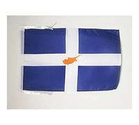 AZ FLAG Drapeau Chypriotes grecs 45x30 cm Polyester 100D Cordelettes | Usage intérieur et extérieur Drapeau décoratif de l'île de Chypre coutures doubles et bords renforcés