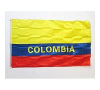 AZ FLAG - Drapeau Colombie avec Inscriptions - 150x90 cm - Drapeau Colombien En Satin Avec Oeillets Métaliques Intégrés - Pavillon 110 g