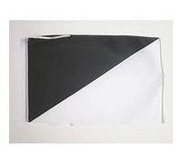 AZ FLAG - Drapeau Commissaire de course Blanc et Noir - 45x30 cm - Pavillon Avertissement Conduite Antisportive 100% Polyester Avec Deux Cordelettes - 20g