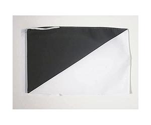 AZ FLAG - Drapeau Commissaire de course Blanc et Noir - 45x30 cm - Pavillon Avertissement Conduite Antisportive 100% Polyester Avec Deux Cordelettes - 20g