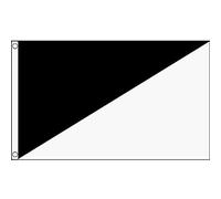 AZ FLAG - Drapeau Commissaire de course Blanc et Noir - 90x60 cm - Drapeau Avertissement Conduite Antisportive 100% Polyester Avec Oeillets Métalliques Intégrés - Pavillon 50 g