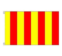 AZ FLAG - Drapeau Commissaire de course Rouge et jaune - 90x60 cm - Drapeau Changement D'Adhérence 100% Polyester Avec Oeillets Métalliques Intégrés - Pavillon 50 g