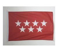 AZ FLAG - Drapeau Communauté de Madrid Spécial Extérieur - 90x60 cm - Pavillon Nautique Madrilène - Espagne En Maille Bloquée Avec Anneaux Plastiques Intégrés - 80g