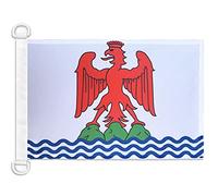 AZ FLAG - Drapeau Comté de Nice - 45x30 cm - Pavillon Nautique Niçois Spécial Bateau Et Extérieur En Maille Bloquée Avec Anneaux Plastiques Intégrés - 30g