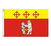 AZ FLAG - Drapeau Comté de Warwickshire - 150x90 cm - Drapeau County Of Warks. - Angleterre 100% Polyester Avec Oeillets Métalliques Intégrés - Pavillon 110 g