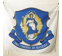 AZ FLAG - Drapeau Congrégation des Pères marianistes de l'Immaculée Conception de la Très Sainte Vierge Marie - 90x90 cm - Drapeau Marianistes Polonais - Pavillon 80 g