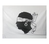 AZ FLAG Drapeau Corse ancien avant 1755 90x60 cm Polyester 100D Fourreau | Usage intérieur et extérieur Drapeau décoratif corsica historique coutures doubles et bords renforcés avec fourreau pour mât