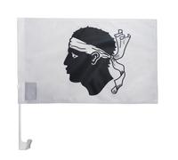 AZ FLAG - Drapeau Corse Pour Décoration Voiture Avec Attaches En PVC Et Système d'Accroche - Car Flag Province Corse - 100% Polyester - 50g - 45x30 cm