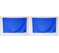AZ FLAG - Drapeau course automobile bleu - 90x60 cm - Drapeau De Commissaire 100% Polyester Avec Fourreau et Cordelette - Pavillon 45 g (Lot de 2)