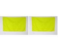 AZ FLAG - Drapeau course automobile jaune - 90x60 cm - Drapeau De Commissaire 100% Polyester Avec Fourreau et Cordelette - Pavillon 45 g (Lot de 2)