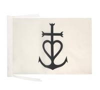 AZ FLAG - Drapeau Croix de Camargue - 45x30 cm - Pavillon Camarguais 100% Polyester Avec Deux Cordelettes - 20g