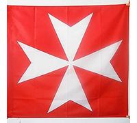 AZ FLAG - Drapeau Croix Ordre de Malte - 90x90 cm - Drapeau Saint-Jean De Jérusalem 100% Polyester Avec Fourreau et Cordelette - Pavillon 80 g