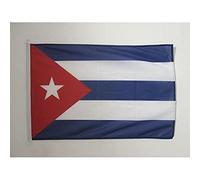 AZ FLAG - Drapeau Cuba Spécial Extérieur - 90x60 cm - Pavillon Nautique Cubain En Maille Bloquée Avec Anneaux Plastiques Intégrés - 80g