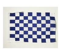 AZ FLAG - Drapeau Damier Bleu et blanc - 45x30 cm - Pavillon À Damiers 100% Polyester Avec Deux Cordelettes - 20g