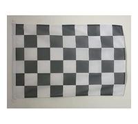 AZ FLAG - Drapeau Damier noir et blanc - 45x30 cm - Pavillon Nautique À Damiers - Course Automobile - Formule 1 Spécial Bateau Et Extérieur En Maille Bloquée Avec Anneaux Plastiques Intégrés - 30g