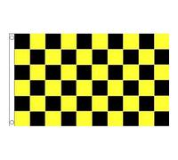 AZ FLAG - Drapeau Damier Noir et jaune - 150x90 cm - Drapeau À Damiers 100% Polyester Avec Oeillets Métalliques Intégrés - Pavillon 110 g
