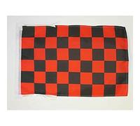 AZ FLAG - Drapeau Damier Noir et orange - 45x30 cm - Pavillon À Damiers 100% Polyester Avec Deux Cordelettes - 20g