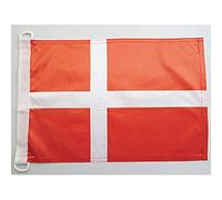 AZ FLAG - Drapeau Danemark - 45x30 cm - Pavillon Nautique Danois Spécial Bateau Et Extérieur En Maille Bloquée Avec Anneaux Plastiques Intégrés - 30g