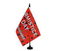 AZ FLAG - Drapeau De Table 11 novembre Armistice Guerre 14-18 21x14 cm - Petit Drapeau Première Guerre Mondiale De Bureau 100% Polyester Avec Hampe De 25cm Et Socle En Plastique Noir