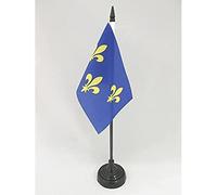 Drapeau de table 3 Fleur de Lys Bleu et Or 15x10cm - PETIT Drapeaux DE BUREAU Royaume de France 10 x 15 cm - AZ FLAG