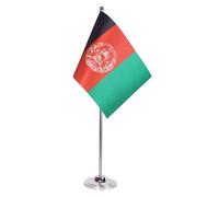 AZ FLAG - Drapeau De Table Afghanistan Prestige - Drapeau Afghan De Bureau En Satin Avec Hampe De 30cm Et Socle En Métal - 22x15 cm