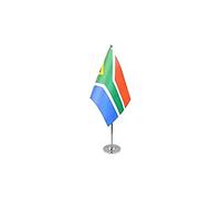 AZ FLAG - Drapeau De Table Afrique du Sud Prestige - Drapeau Sud Africain De Bureau En Satin Avec Hampe De 30cm Et Socle En Métal - 22x15 cm