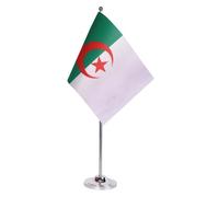 AZ FLAG Drapeau de Table Algérie 22x15 cm Algérien Satin Socle Métal
