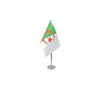 Drapeau de table prestige Algérie 22x15cm en SATIN - GRAND Drapeaux DE BUREAU algérien 15 x 22 cm - AZ FLAG