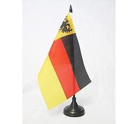 AZ FLAG - Drapeau De Table Allemagne 1848-1852 21x14 cm - Petit Drapeau Du Pavillon De Guerre De La Reichsflotte De Bureau 100% Polyester Avec Hampe De 25cm Et Socle En Plastique Noir