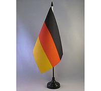 AZ FLAG - Drapeau de Table Allemagne 22x15 cm - Drapeau Allemand De Bureau 100% Polyester Avec Hampe De 25cm Et Socle En Plastique Noir - 20g