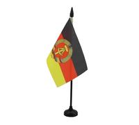 AZ FLAG - Drapeau De Table Allemagne de l'Est - 15x10 cm - Mini Drapeau Allemand De Bureau 100% Polyester Avec Hampe De 25cm Et Socle En Plastique Noir