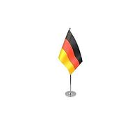 AZ FLAG - Drapeau De Table Allemagne Prestige - Drapeau Allemand De Bureau En Satin Avec Hampe De 30cm Et Socle En Métal - 22x15 cm