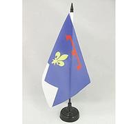 AZ FLAG - Drapeau De Table Alpes-de-Haute-Provence 21x14 cm - Petit Drapeau Du Département Des Alpes-De-Haute-Provence De Bureau 100% Polyester Avec Hampe De 25cm Et Socle En Plastique Noir