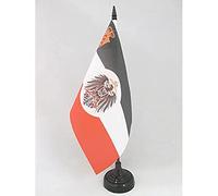 AZ FLAG - Drapeau De Table Alsace-Lorraine 1871-1919 21x14 cm - Petit Drapeau Du Reichsland Elsass-Lothringen De Bureau 100% Polyester Avec Hampe De 25cm Et Socle En Plastique Noir