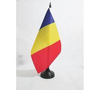 AZ FLAG - Drapeau De Table Andorre Civil 21x14 cm - Petit Drapeau Andorran De Bureau 100% Polyester Avec Hampe De 25cm Et Socle En Plastique Noir