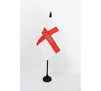 AZ FLAG - Drapeau De Table Angleterre avec inscriptions - 15x10 cm - Mini Drapeau Anglais De Bureau 100% Polyester Avec Hampe De 25cm Et Socle En Plastique Noir
