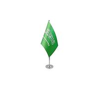 AZ FLAG Drapeau de Table Prestige Arabie Saoudite 22x15cm en Satin - Grand Drapeaux DE Bureau saoudien 15 x 22 cm