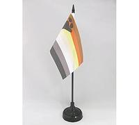 AZ FLAG - Drapeau De Table Arc-en-ciel Ours - 15x10 cm - Mini Drapeau Gay De Bureau 100% Polyester Avec Hampe De 25cm Et Socle En Plastique Noir