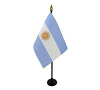 AZ FLAG Drapeau de Table Argentine 15x10 cm Polyester 100D Socle Plastique | Usage intérieur Drapeau de bureau Argentina finition cousue et bords renforcés