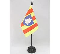 AZ FLAG - Drapeau De Table Ariège - 15x10 cm - Mini Drapeau Du Département De L'Ariège De Bureau 100% Polyester Avec Hampe De 25cm Et Socle En Plastique Noir
