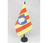 AZ FLAG - Drapeau De Table Ariège 21x14 cm - Petit Drapeau Du Département De L'Ariège De Bureau 100% Polyester Avec Hampe De 25cm Et Socle En Plastique Noir