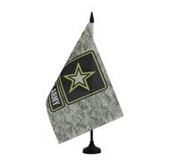 AZ FLAG Drapeau de Table Armée de terre des États-Unis camouflage 21x14 cm | Usage intérieur Drapeau de bureau de l'United States Army American Army Star Camo finition cousue et bords renforcés