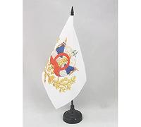 AZ FLAG - Drapeau De Table Armoiries France 3ème république 21x14 cm - Petit Drapeau Des Armes Françaises De Bureau 100% Polyester Avec Hampe De 25cm Et Socle En Plastique Noir