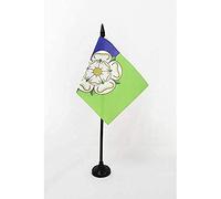 AZ FLAG - Drapeau De Table Autorité unitaire du Yorkshire de l'Est - 15x10 cm - Mini Drapeau De East Riding Of Yorkshire De Bureau 100% Polyester Avec Hampe De 25cm Et Socle En Plastique Noir