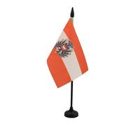 AZ FLAG - Drapeau De Table Autriche avec aigle - 15x10 cm - Mini Drapeau Autrichien De Bureau 100% Polyester Avec Hampe De 25cm Et Socle En Plastique Noir
