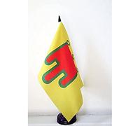 AZ FLAG - Drapeau De Table Auvergne 21x14 cm - Petit Drapeau Auvergnat De Bureau 100% Polyester Avec Hampe De 25cm Et Socle En Plastique Noir