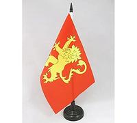 AZ FLAG - Drapeau De Table Aveyron 21x14 cm - Petit Drapeau Du Département Aveyronais De Bureau 100% Polyester Avec Hampe De 25cm Et Socle En Plastique Noir