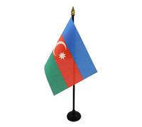 AZ FLAG Drapeau de Table Azerbaïdjan 15x10 cm Socle Plastique