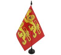 AZ FLAG - Drapeau De Table Basse-Normandie 21x14 cm - Petit Drapeau Bas-Normand De Bureau 100% Polyester Avec Hampe De 25cm Et Socle En Plastique Noir